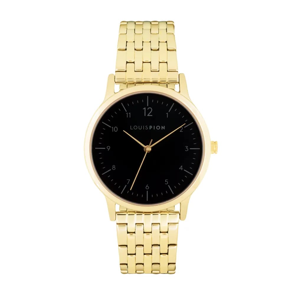 Louis Pion Montre quartz Homme Romain Noir