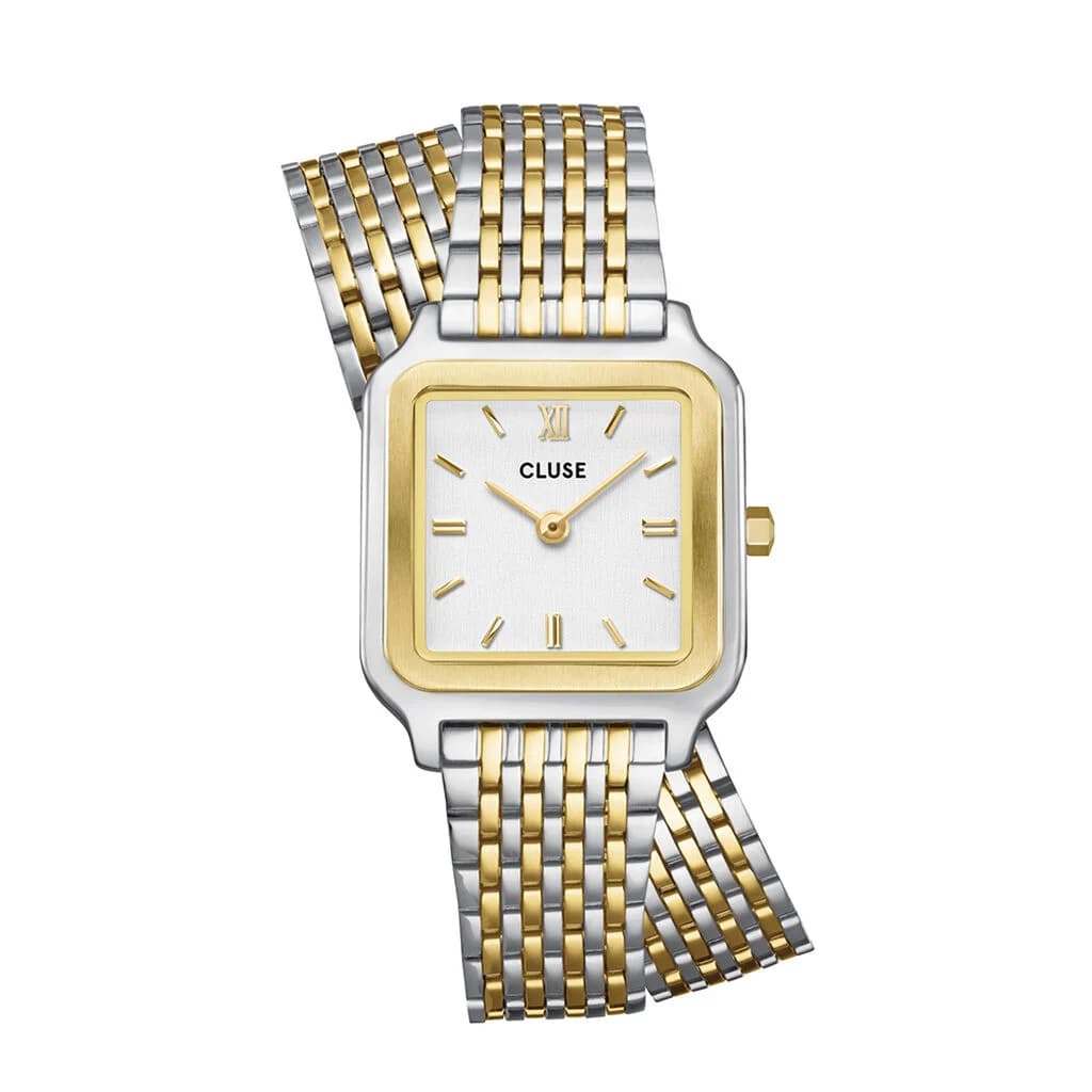 Cluse Gracieuse Petite Watch Double Steel, White, Two-tone
