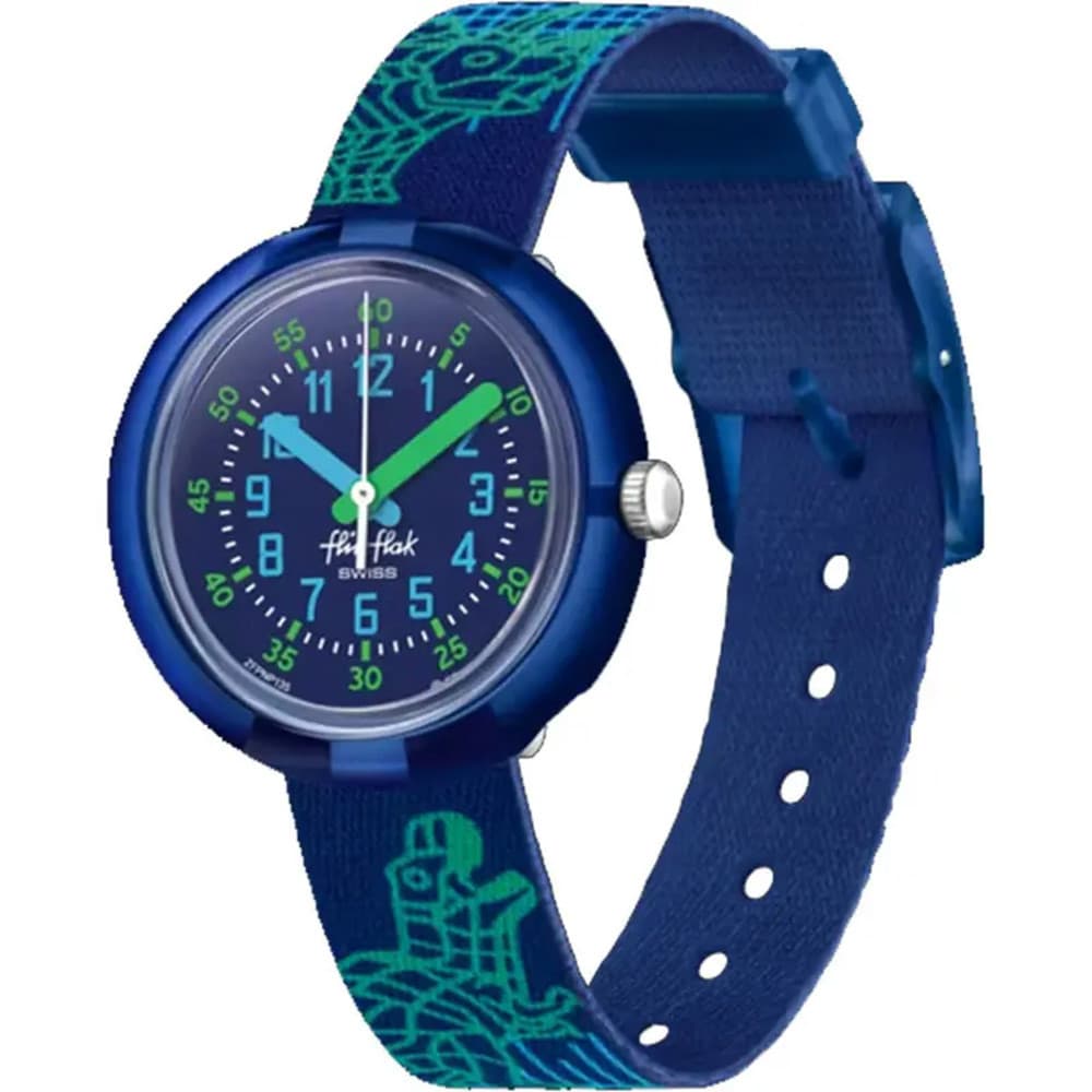 Flik Flak Montre Flik Flak Collection Cyberozaurus en Biosource Bleu