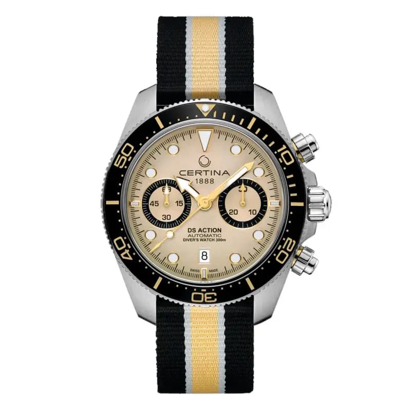 Certina Montre Certina DS Action Diver Chrono Cadran Bracelet Textile