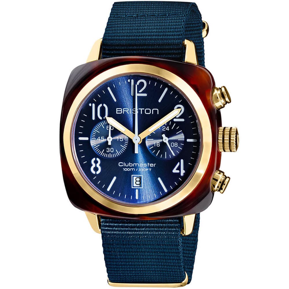 Briston Montre Briston Collection Clubmaster Classic en Nato Nylon Bleu