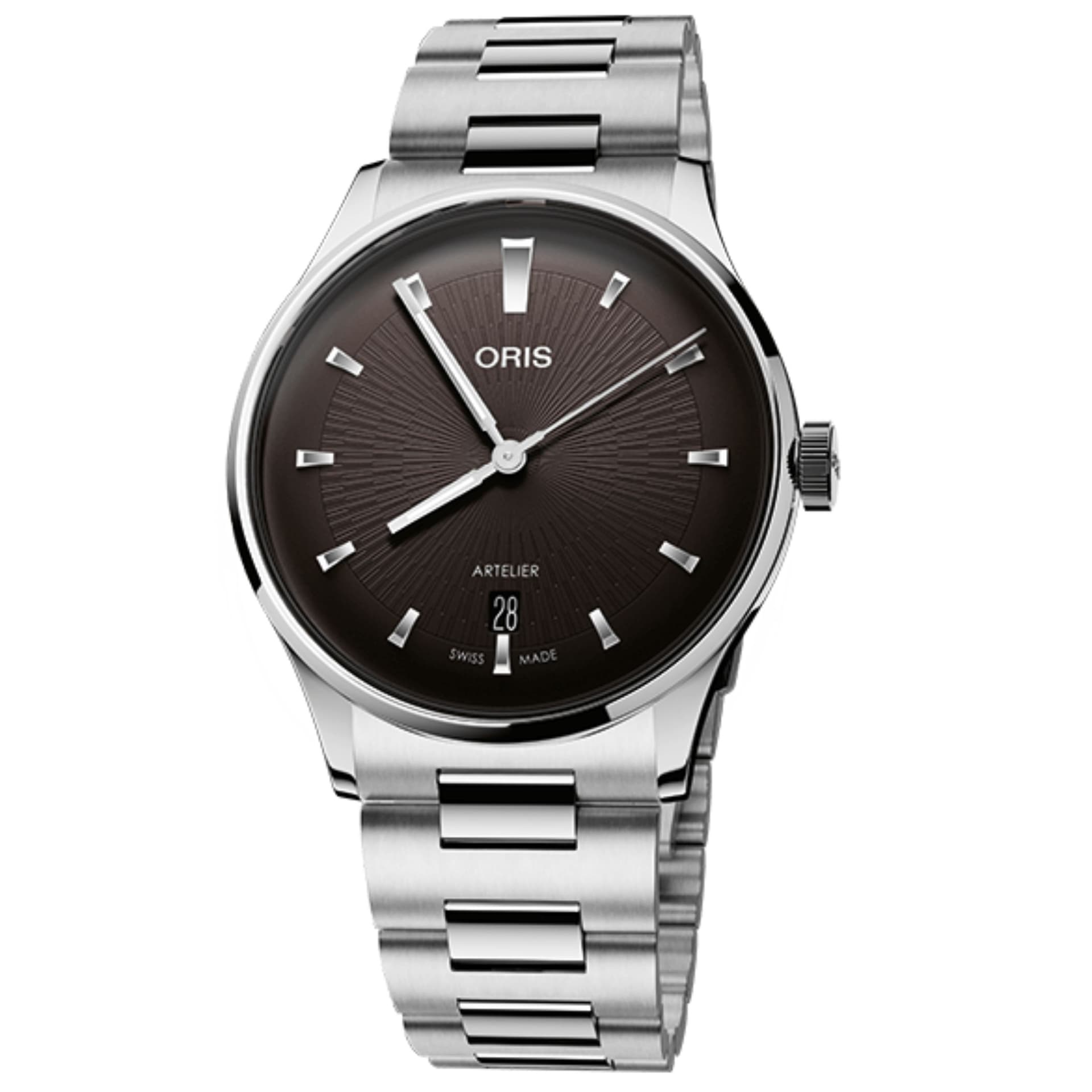 Oris Montre Oris Artelier Date automatique cadran noir bracelet acier 38 mm