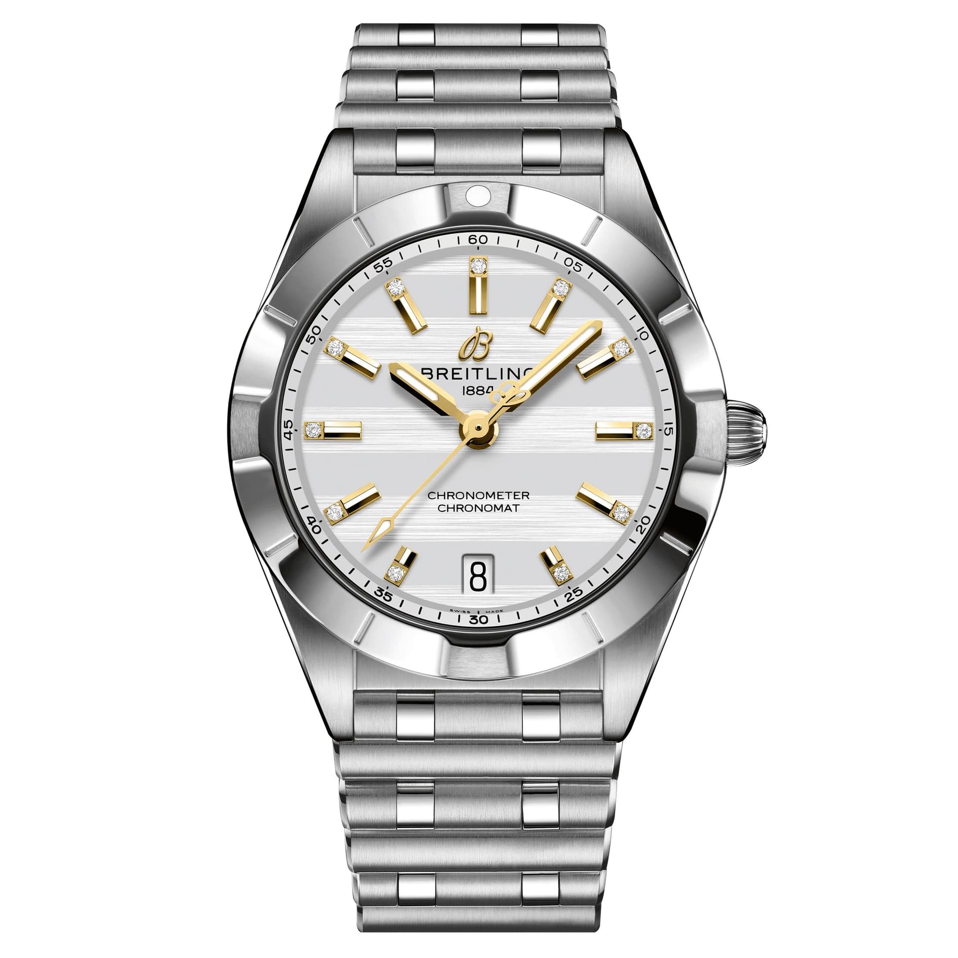 Breitling Montre Breitling Chronomat Six Nations Angleterre quartz cadran argent bracelet acier 32 mm