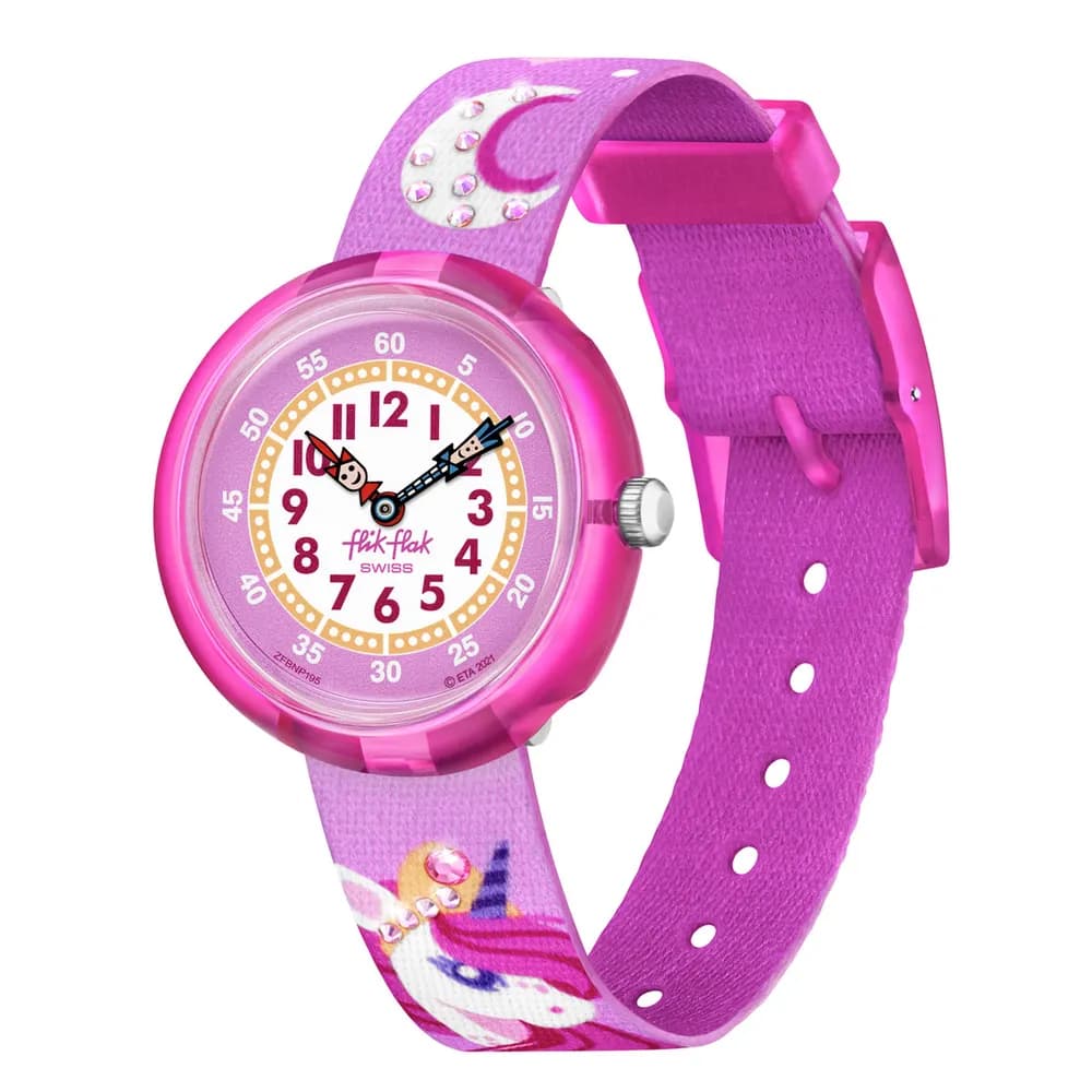 Flik Flak Montre Enfant TALES FROM the WORLD Blanc, Violet