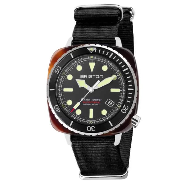 Briston Montre Briston Clubmaster Diver Pro 44 mm Acétate Cadran Noir