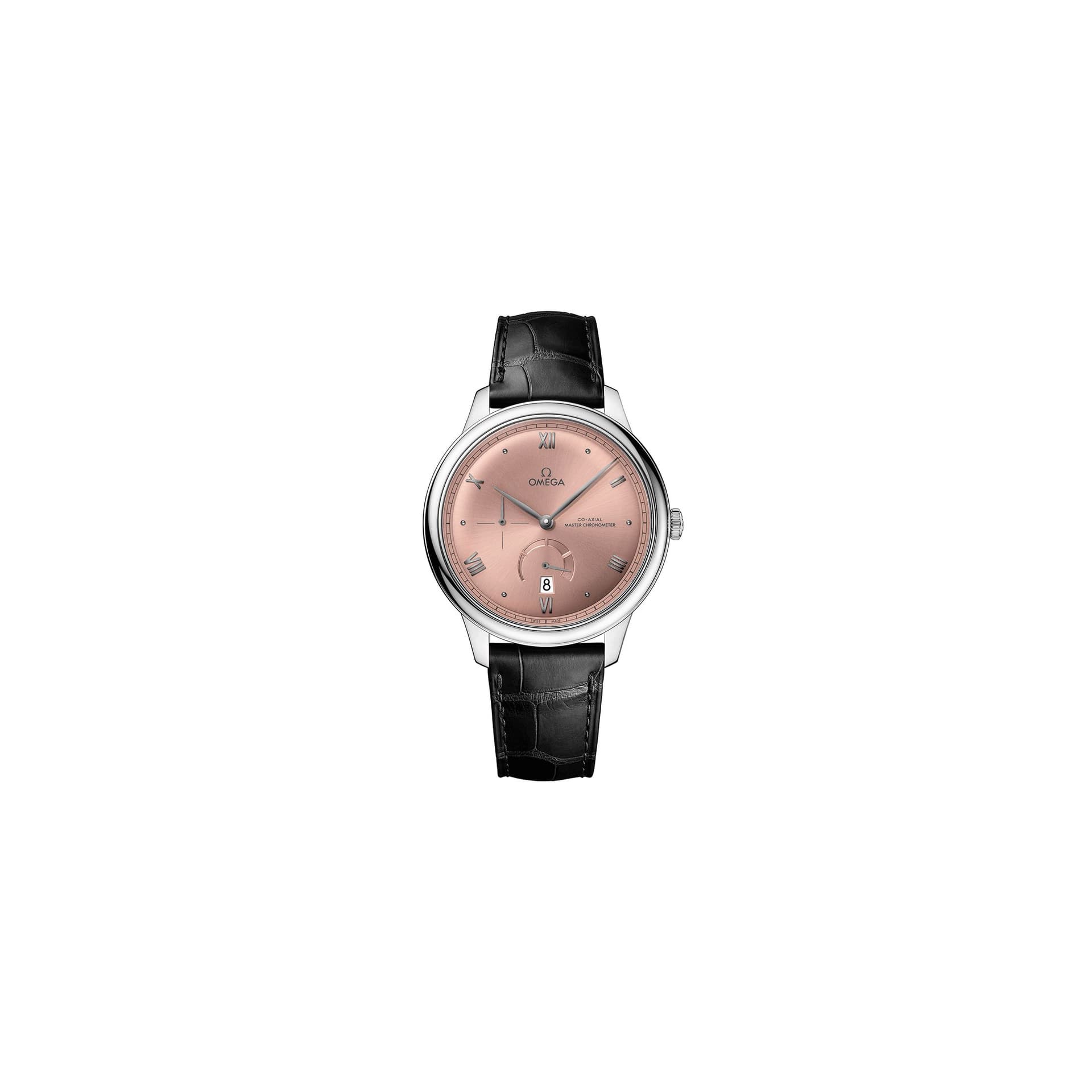 Omega Montre Omega de Ville Prestige Co-Axial Master Chronometer Réserve de Marche cadran saumon bracelet cuir 41 mm