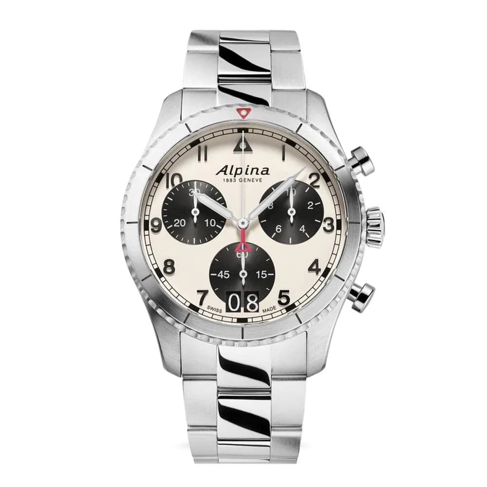 Alpina Montre Alpina Startimer Pilot Quartz - Big Date 41 mm- AL-372WB4S26B