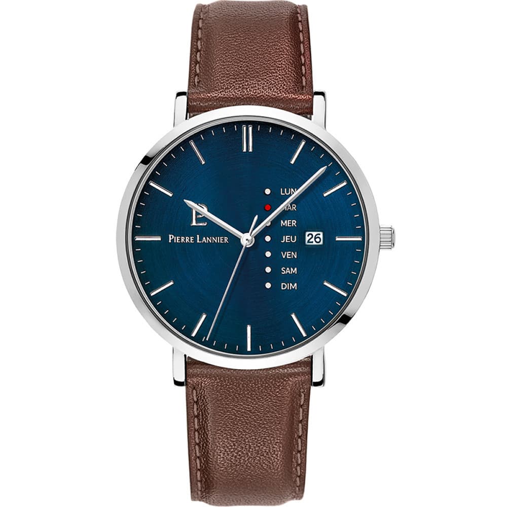 Pierre Lannier Montre Pierre Lannier Collection Data en Cuir Marron