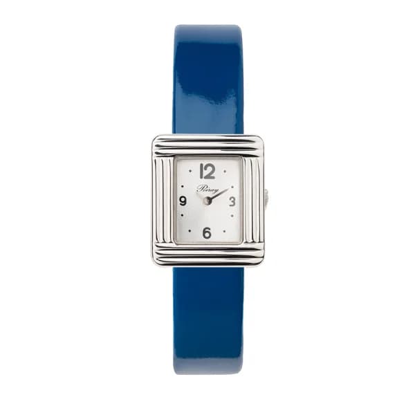 Poiray Montre Poiray Ma Première Mini Acier Cadran 4CA Bracelet Veau Vernis Bleu