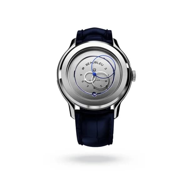 Beaubleu Montre Beaubleu ECCE VESPERAL gris bracelet cuir bleu