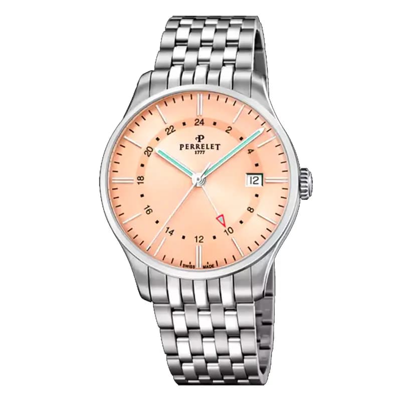 Perrelet Montre Weekend GMT Saumon