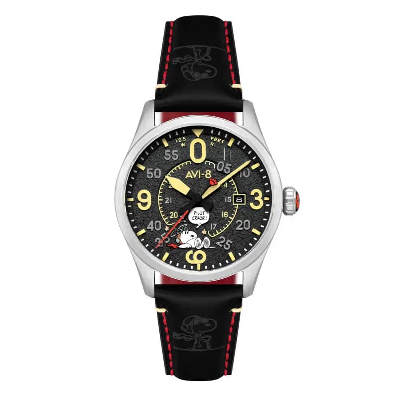 Avi-8 Montre Spitfire Smith Automatic Snoopy Peanuts Flying Ace Pilot Error Limited Edition AV-4152-01