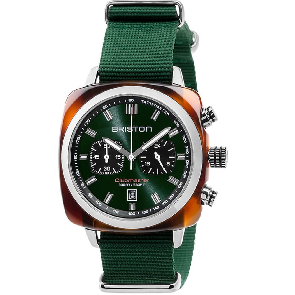 Briston Montre Briston Collection Clubmaster Sport en Nato Nylon Vert