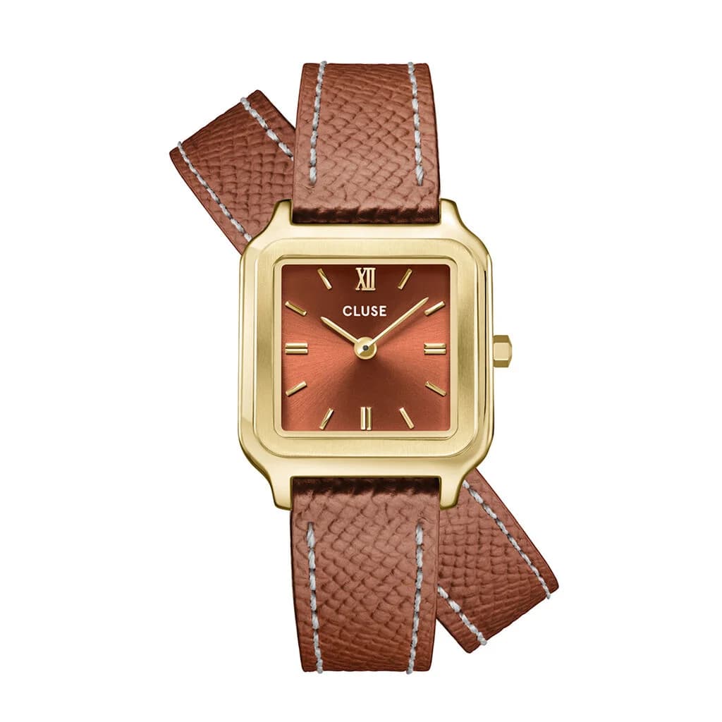 Cluse Gracieuse Petite Watch Double Leather, Nutshell, Gold Colour