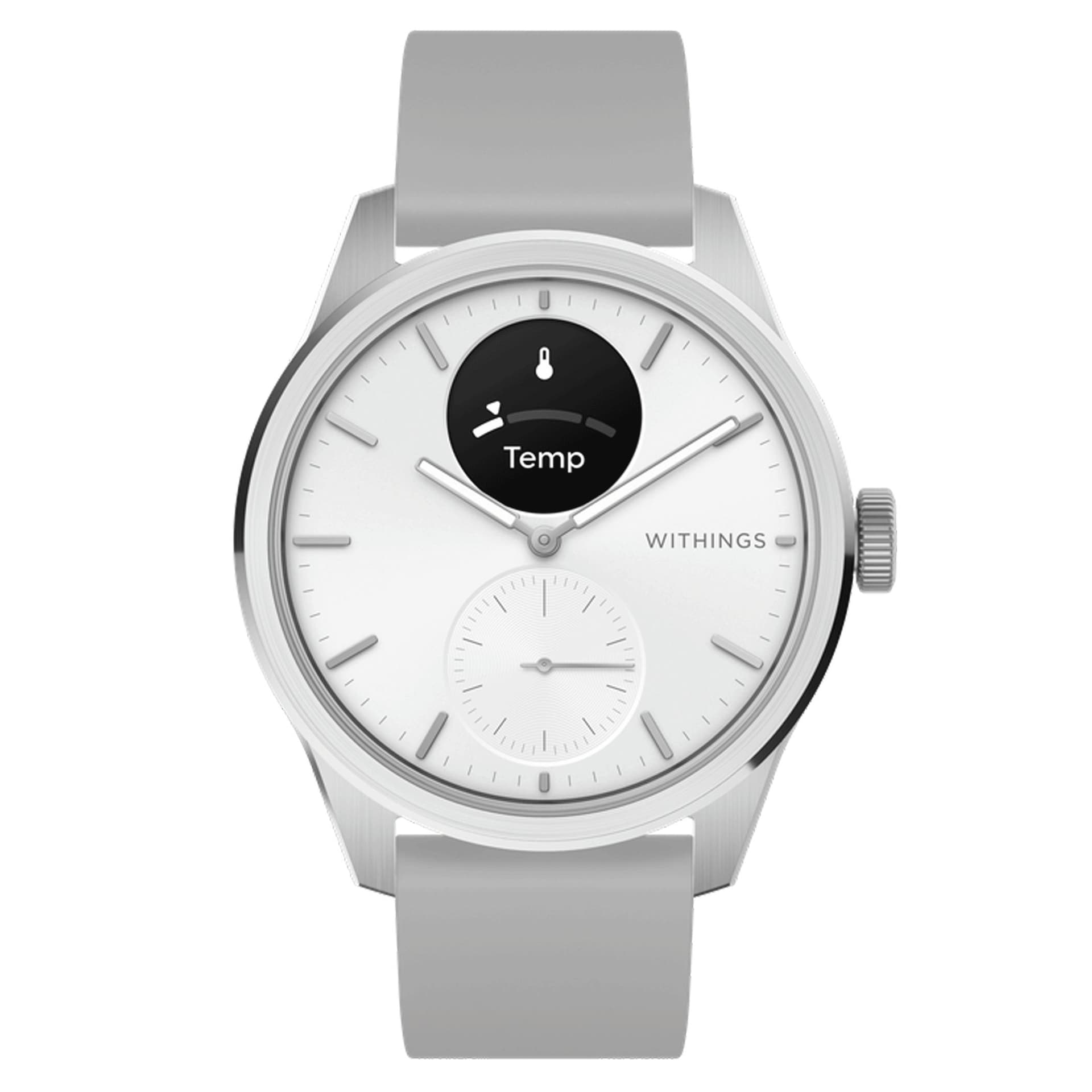 Withings Montre connectée Withings ScanWatch 2 cadran blanc bracelet silicone blanc 42 mm