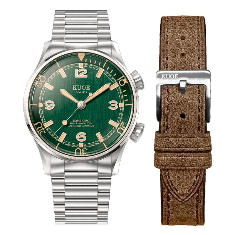 Kuoe Kyoto Montre Sombrero 90-011 Green Linen Textured Dial