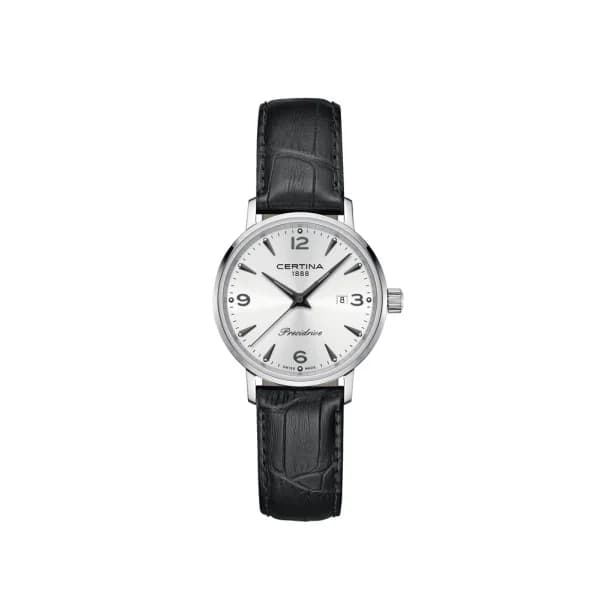 Certina Montre Certina DS Caimano Lady Quartz Cadran Argent Bracelet Cuir