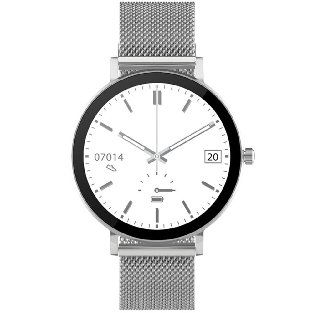 Smarty Montre Connectée Smarty Collection Super Slim Amoled en Acier Argenté