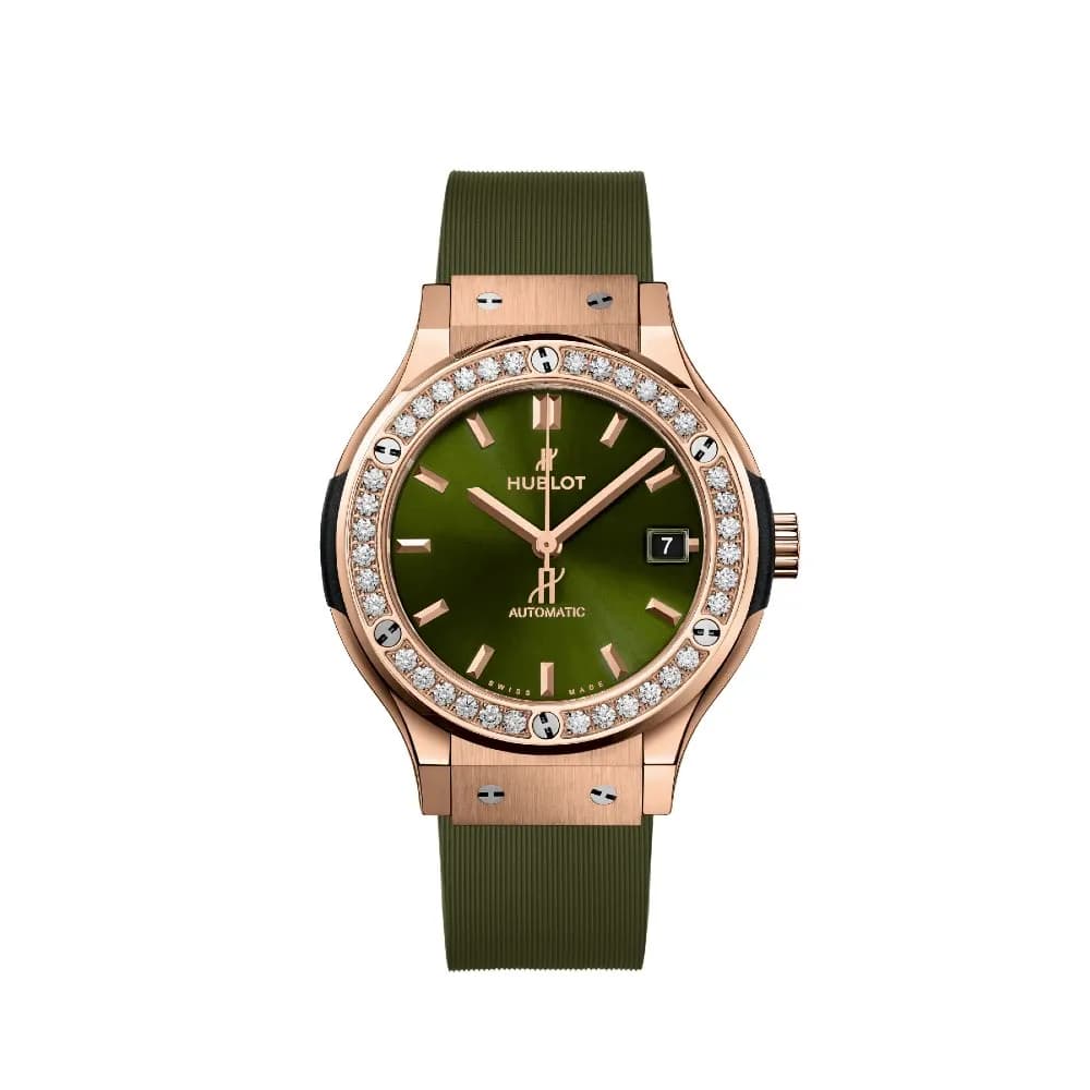 Hublot King Gold Green Diamonds