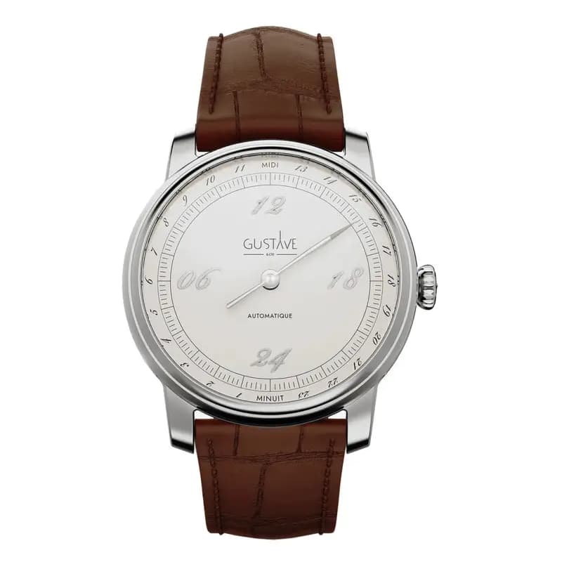 Gustave & Cie Montre 24H Paul Argent & Blanc 39mm
