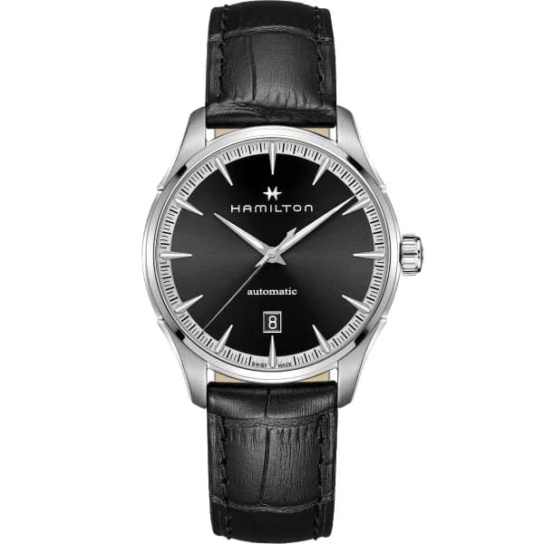 Hamilton Montre Hamilton Jazzmaster Auto Cadran Noir Bracelet Cuir