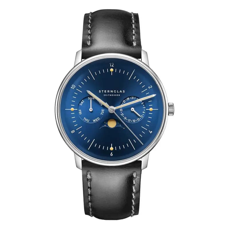 Sternglas Montre Naos Moonphase Midnight Blue S01-NM06-BR02