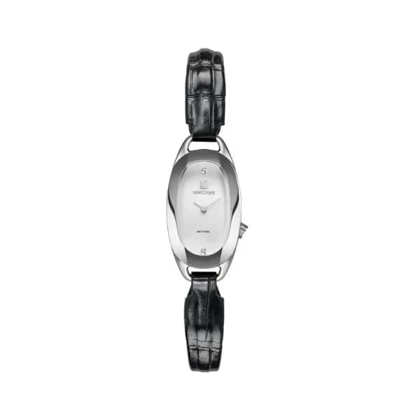 March LA.B Montre March LA.B Oblongue Electrique Nacre Acier Alligator Noir