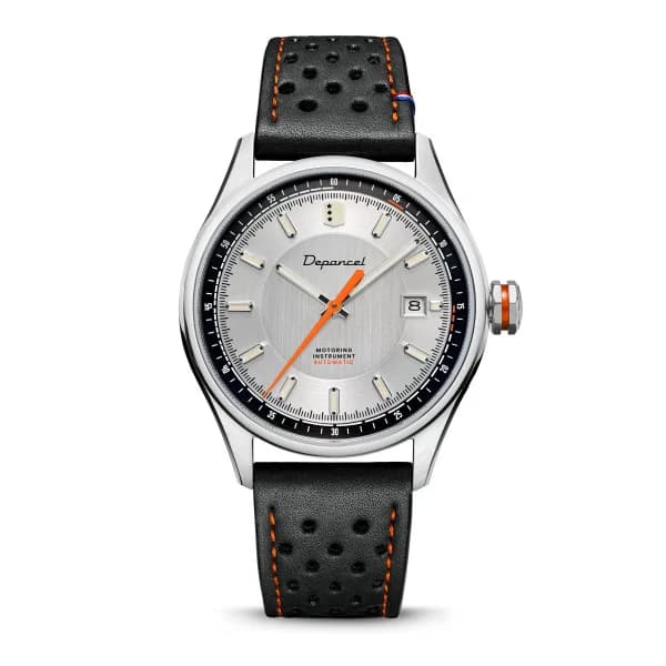 Depancel Montre Depancel Autosport Date Cadran Silver Bracelet Racing Noir Orange