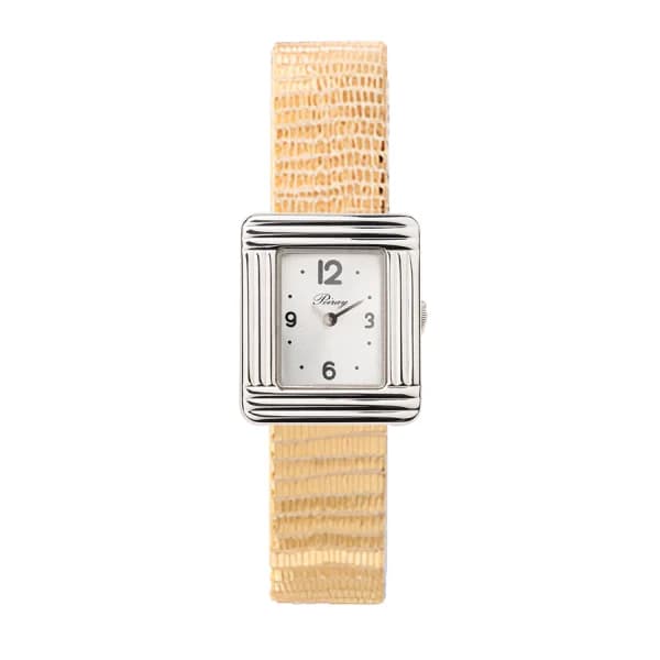 Poiray Montre Poiray Ma Première Mini Acier Cadran 4CA Bracelet Chèvre Doré