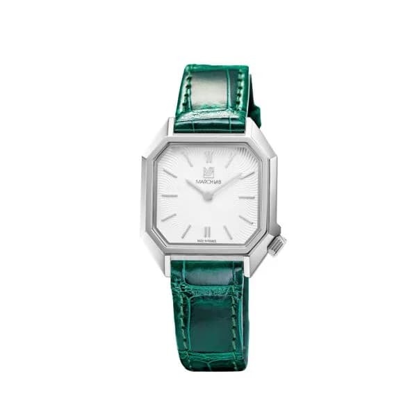 March LA.B Montre March LA.B Lady Mansart Electrique Spirale Blanc Alligator Vert
