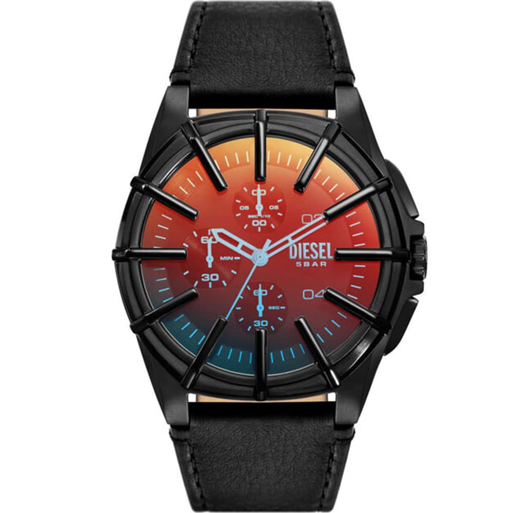 Diesel Montre Diesel Collection Framed en Cuir Noir