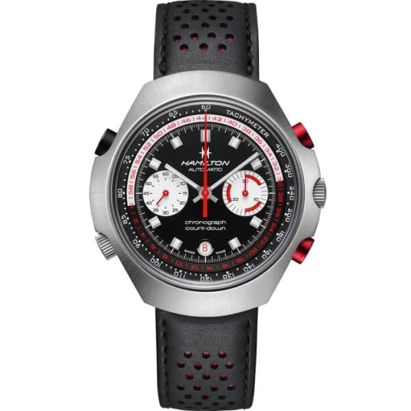 Hamilton Montre Hamilton American Classic Chrono Matic 50 Auto Cadran Noir Bracelet Cuir Limited