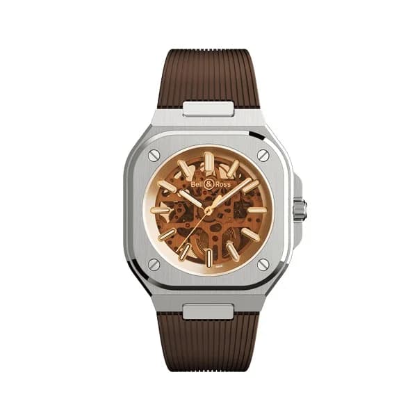 Bell & Ross Montre BELL &amp; ROSS BR05 Skeleton Golden Bracelet Caoutchouc