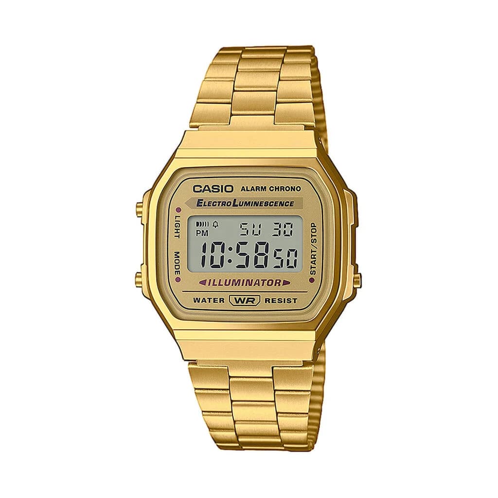 Casio A168WG-9 — boîtier jaune