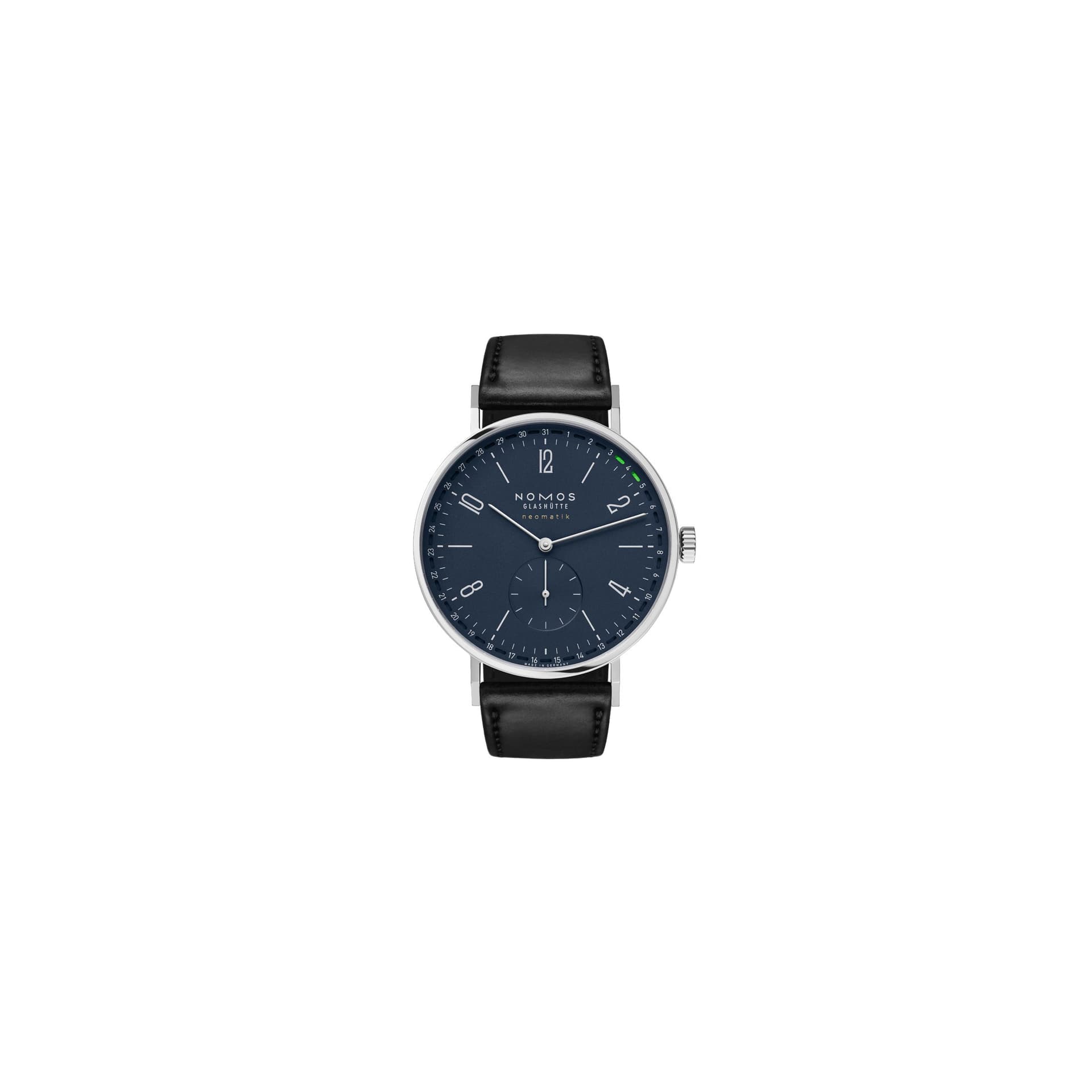 Nomos Montre Nomos Tangente neomatik 41 Update bleu nuit automatique cadran bleu bracelet cuir noir 40,5 mm