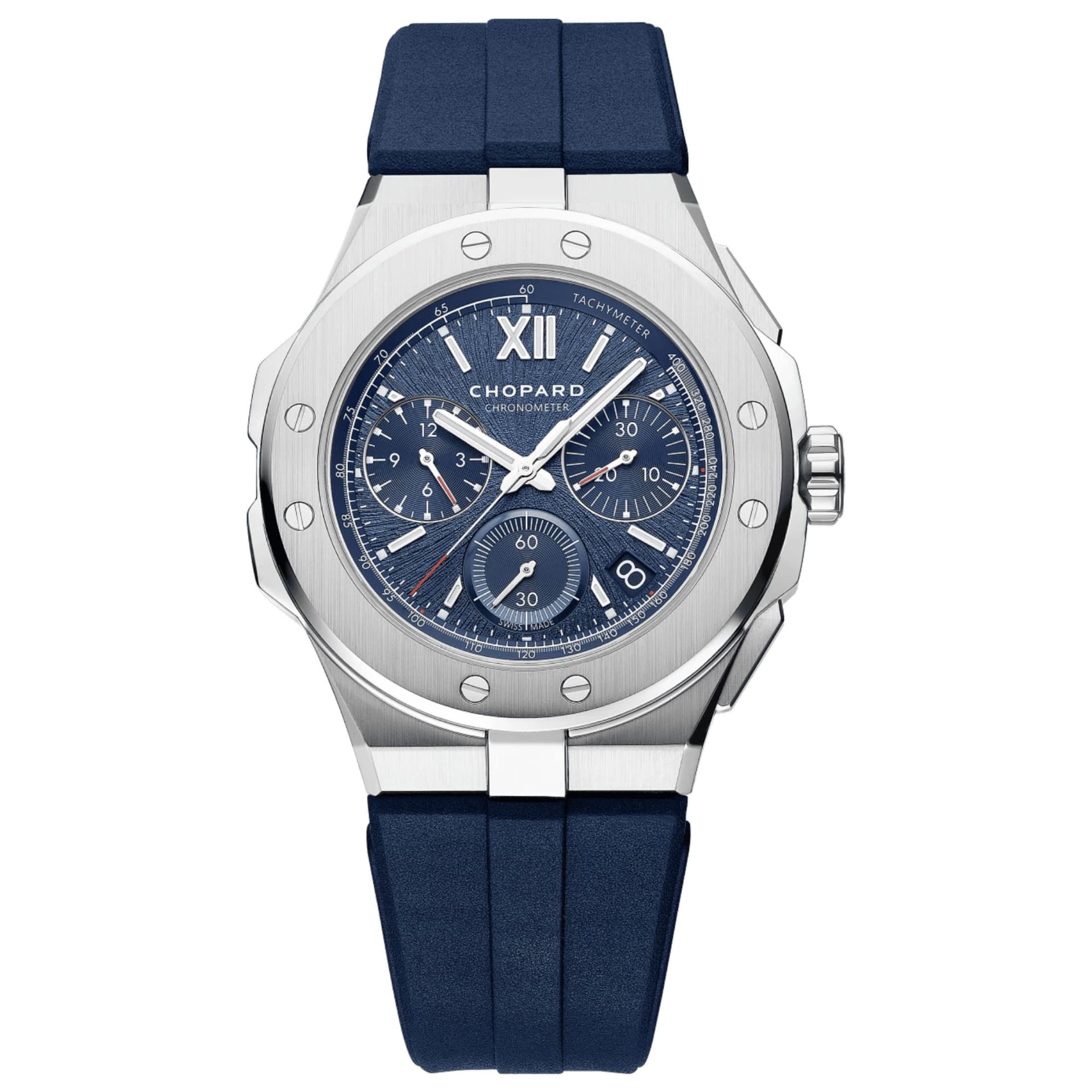 Chopard Montre Chopard Alpine Eagle XL Chrono automatique cadran bleu bracelet caoutchouc 44 mm