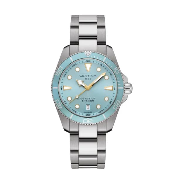 Certina Montre Certina DS Action 40mm Cadran Bleu clair Bracelet Titane