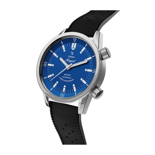 Yema Montre Yema Navygraf Super Compressor Cadran Bleu Bracelet Tropic
