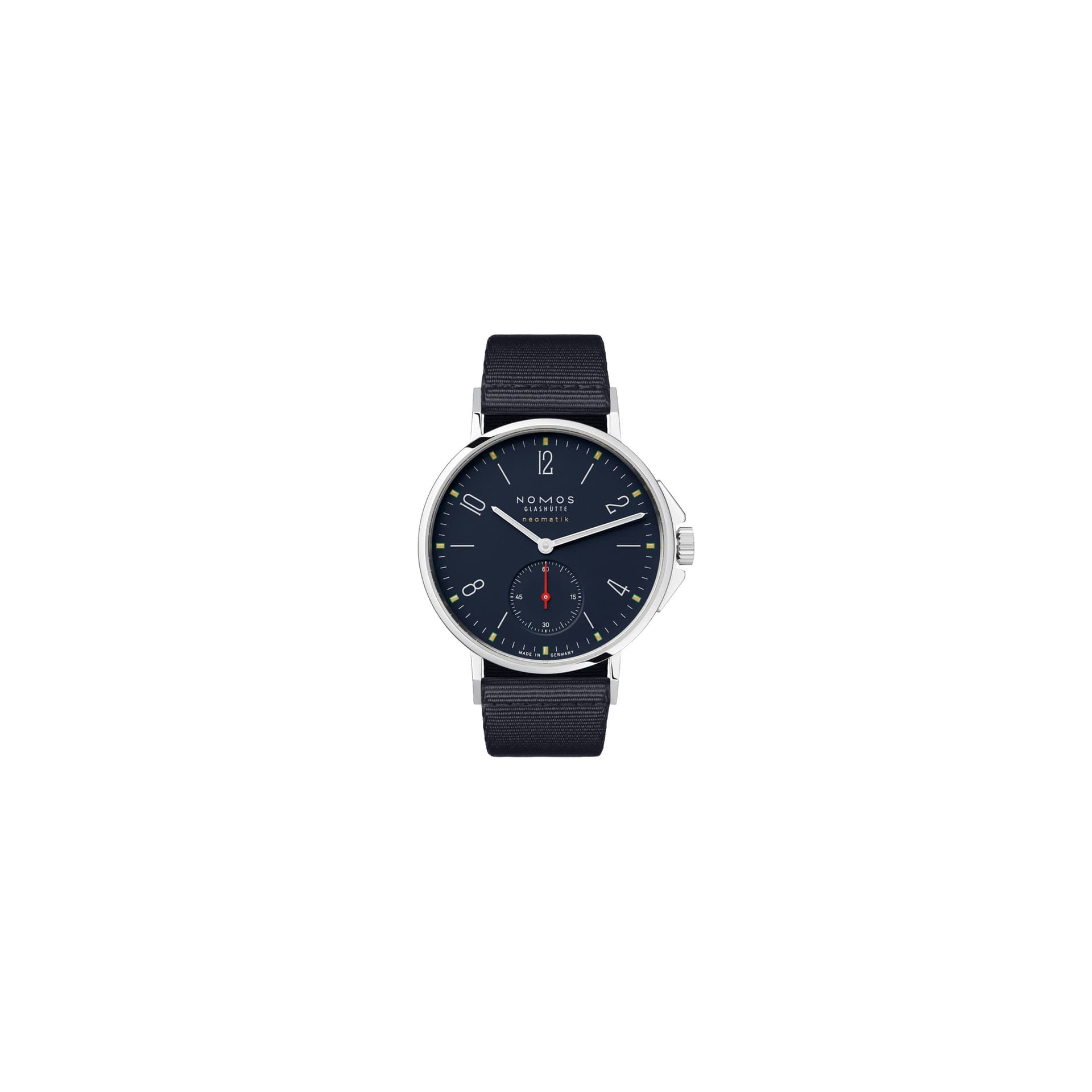 Nomos Montre Nomos Ahoi Neomatik Atlantique automatique cadran bleu bracelet tissu bleu 36,3 mm