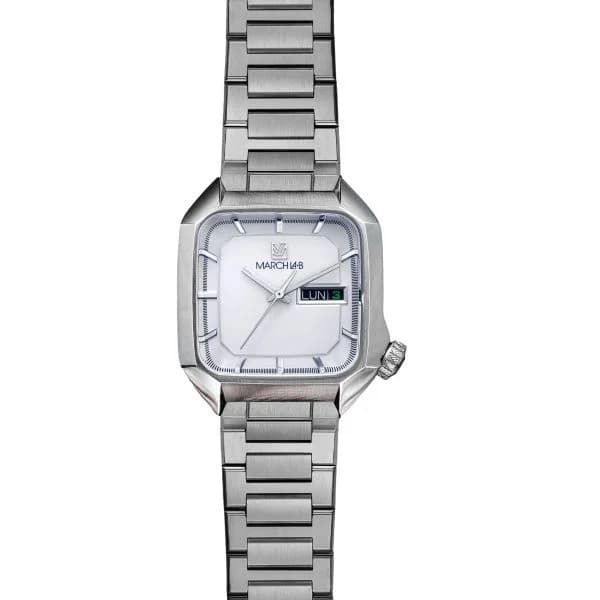 March LA.B Montre March LA.B AM2 Slim Electrique White Acier Brossé 7 Maillons