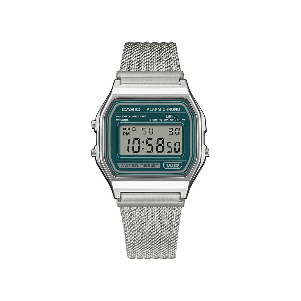 Casio Collection A158W — cadran vert