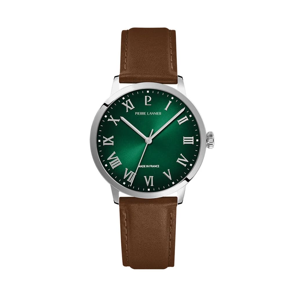 Pierre Lannier Montre Pierre Lannier Collection Interval en Cuir Marron