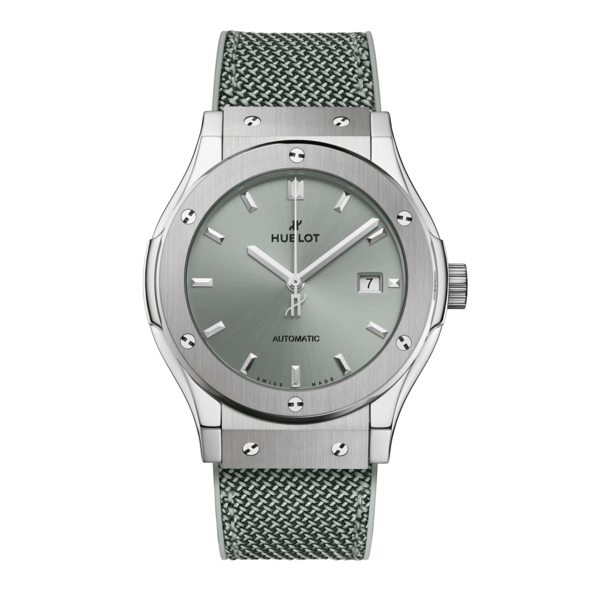 Hublot Montre Hublot Classic Fusion Titanium Sage Green automatique cadran vert bracelet caoutchouc 42 mm
