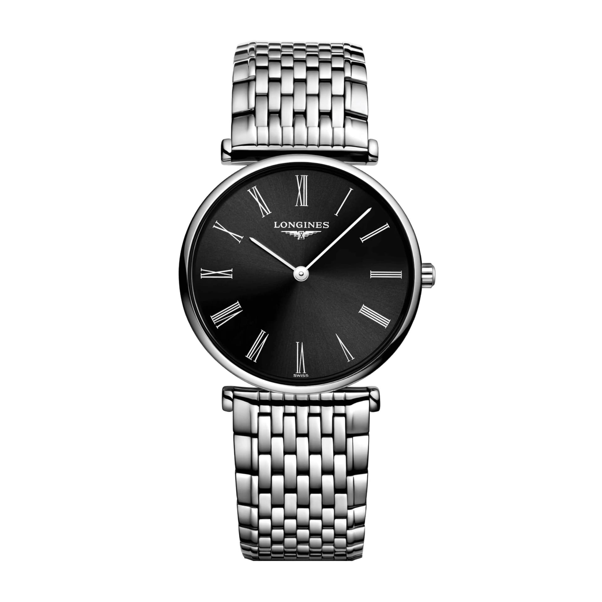 Longines Montre Longines Grande Classique quartz cadran noir bracelet acier 29 mm