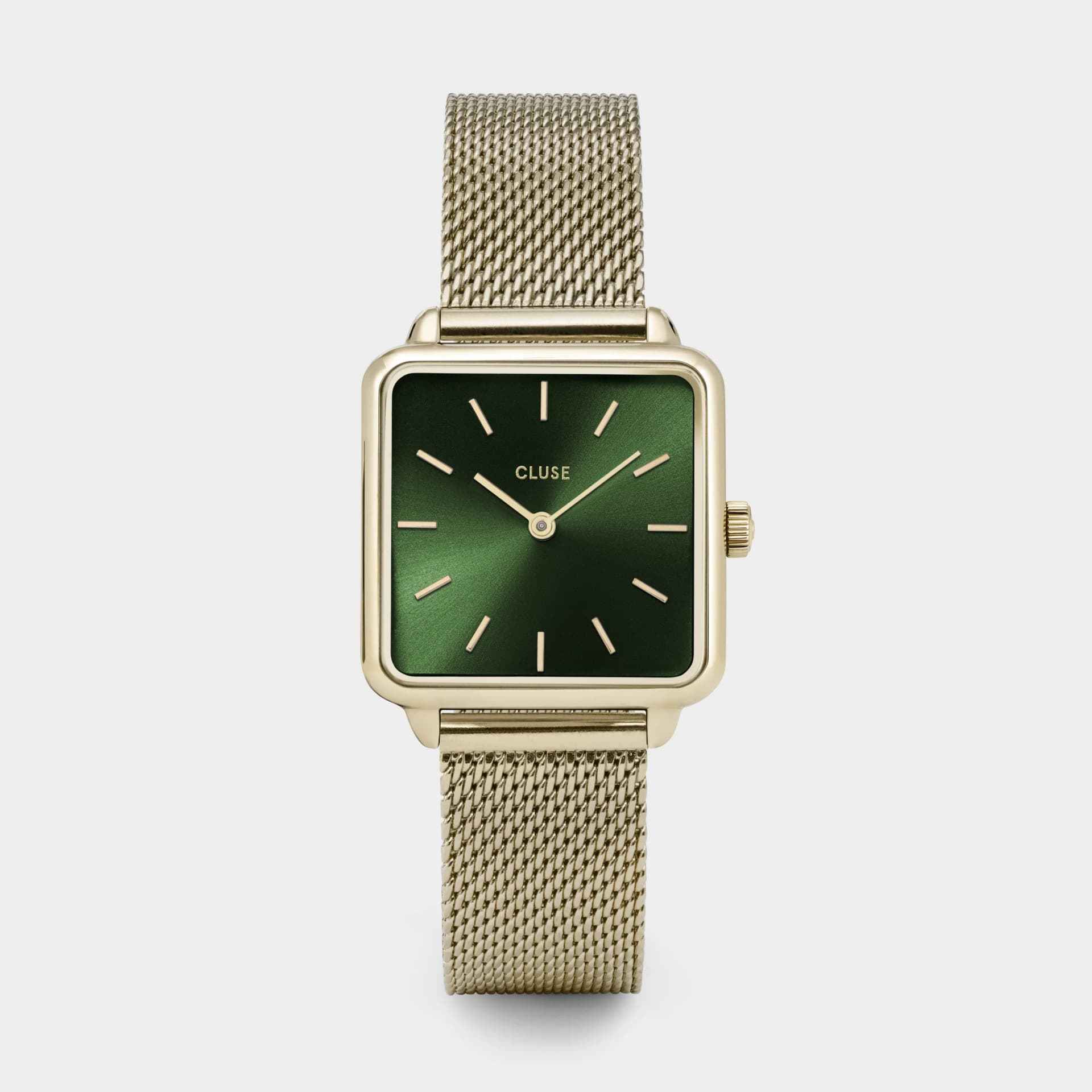 Cluse La Tétragone Watch Mesh, Green, Gold Colour