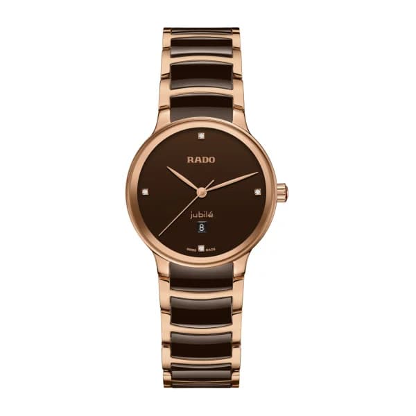 Rado Montre Rado Centrix Diamonds Quartz Bracelet Acier PVD et Ceramique 30.5 mm