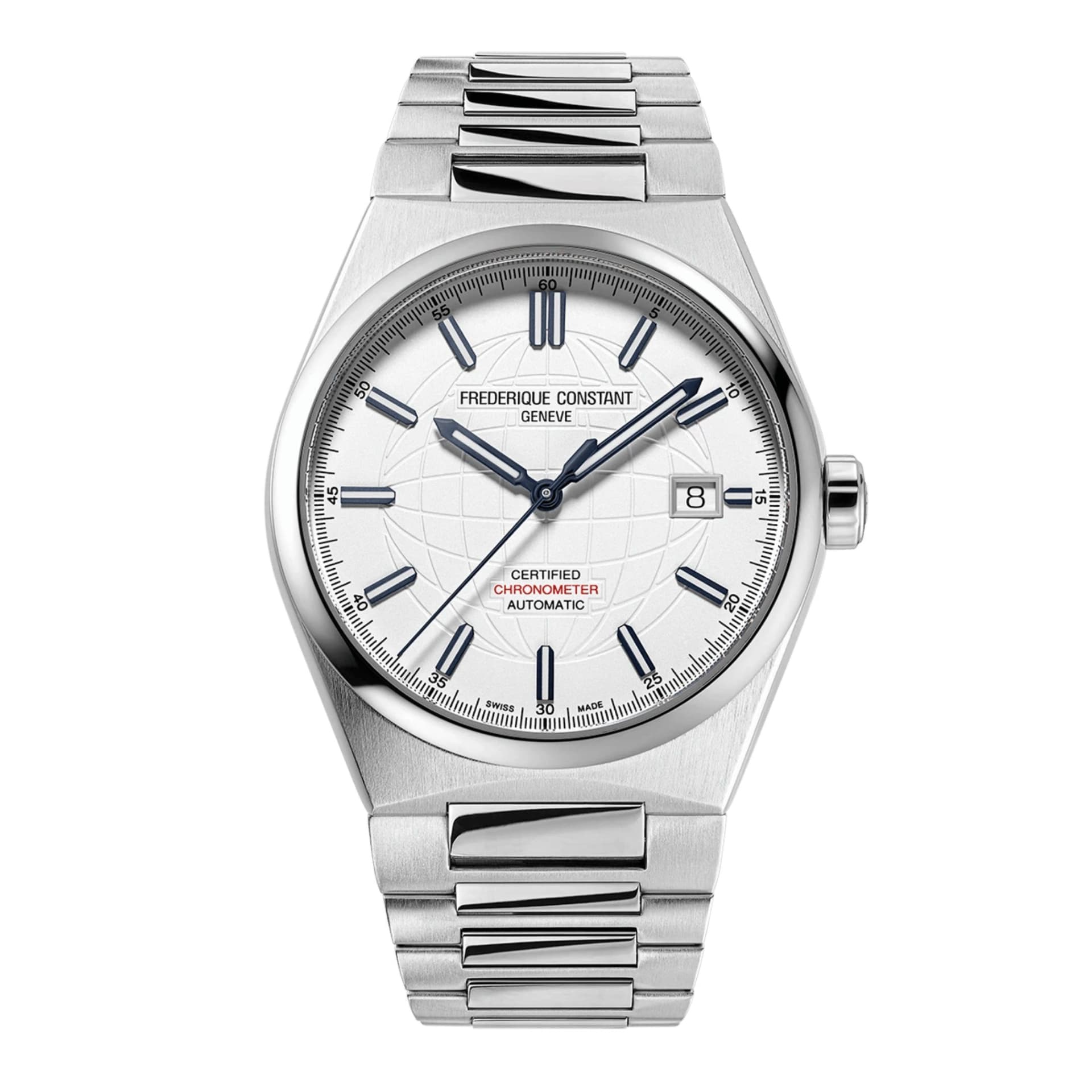 Frédérique Constant Montre Frédérique Constant Highlife automatique COSC cadran blanc bracelet acier 39 mm