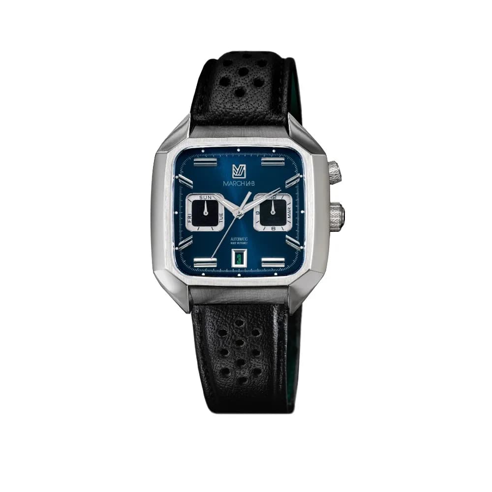 March LA.B Montre AM2 CALENDAR Automatique Ocean - Buffle perforé noir
