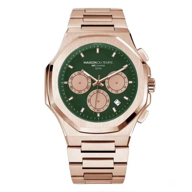 Maison du Temps Montre MTGamma Chronographe Vert Rose Gold Acier 430-A