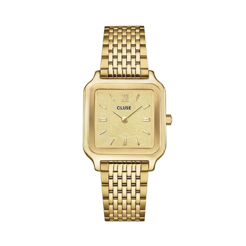 Cluse Gracieuse Watch Steel, Lace Textured, Gold Colour
